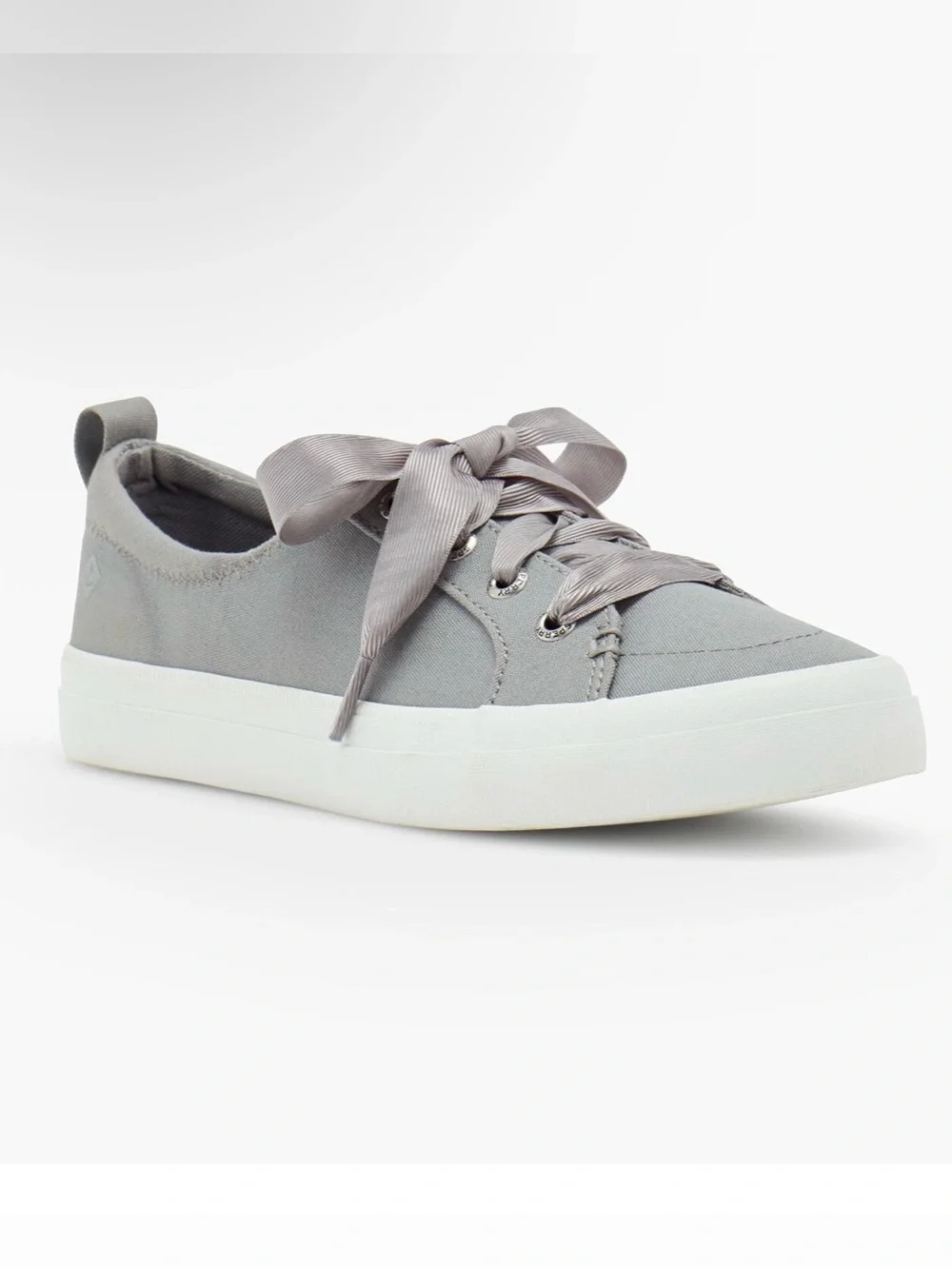 Sperry Women's Crest Vibe Gray Sneakers w Satin Laces, Size 10 EUC